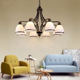 8 lys rustik hytte integreret metal lysekrone