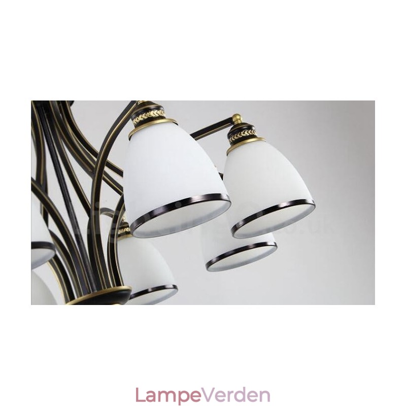 8 lys rustik hytte integreret metal lysekrone