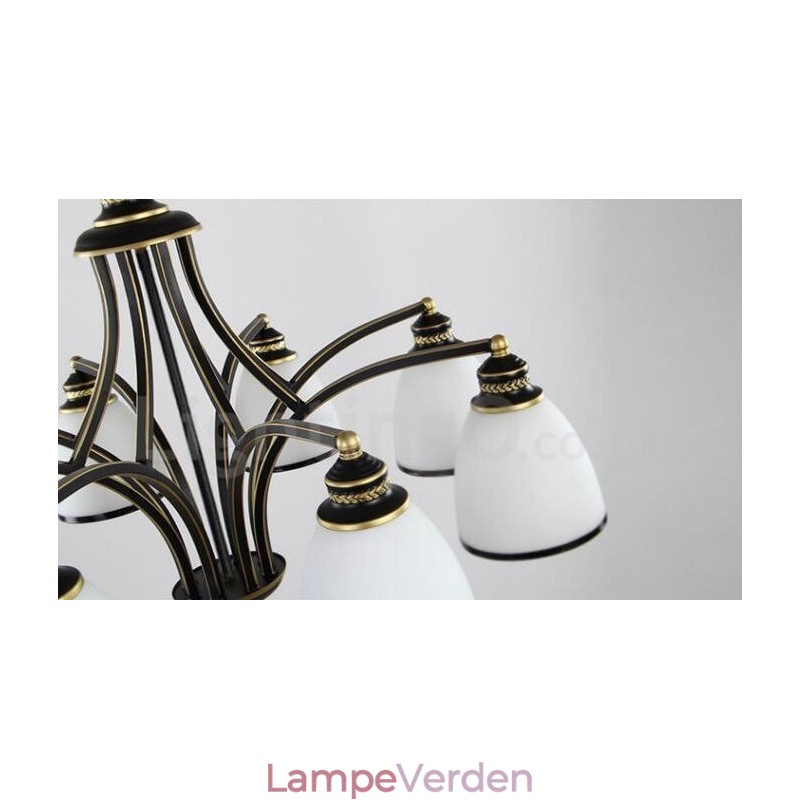 8 lys rustik hytte integreret metal lysekrone