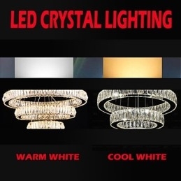 Krystal pendel moderne belysning tre ringe D204060 K9 store krystal loftslamper armaturer