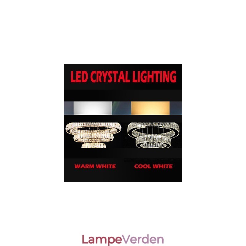 Krystal pendel moderne belysning tre ringe D204060 K9 store krystal loftslamper armaturer