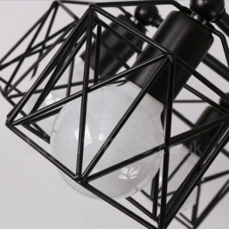 6 lys rustik hytte integreret lysekrone