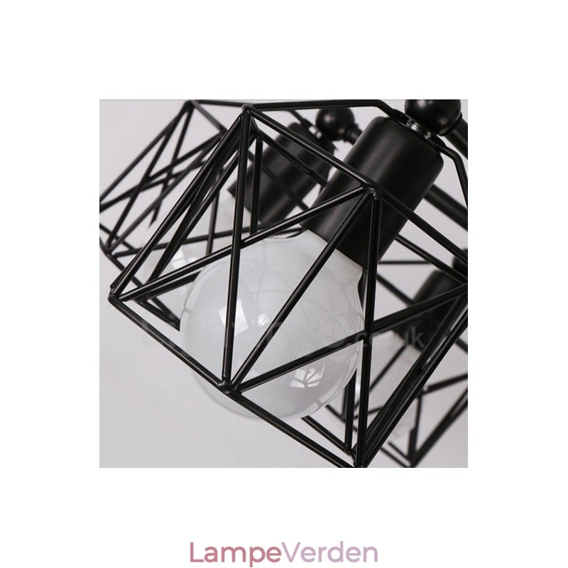 6 lys rustik hytte integreret lysekrone