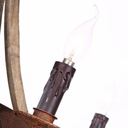Vintage amerikansk rustik træ vedhæng Winerel lysekrone Lampe Liviing og Lampe