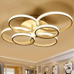 6 Lys Moderne Moderne Integreret Metal Flush Mount Light
