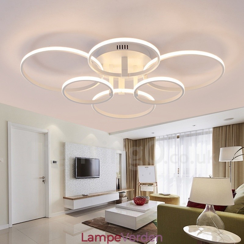 6 Lys Moderne Moderne Integreret Metal Flush Mount Light