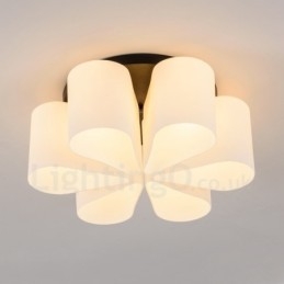 6 Light Rustic Lodge Integreret Flush Mount Light