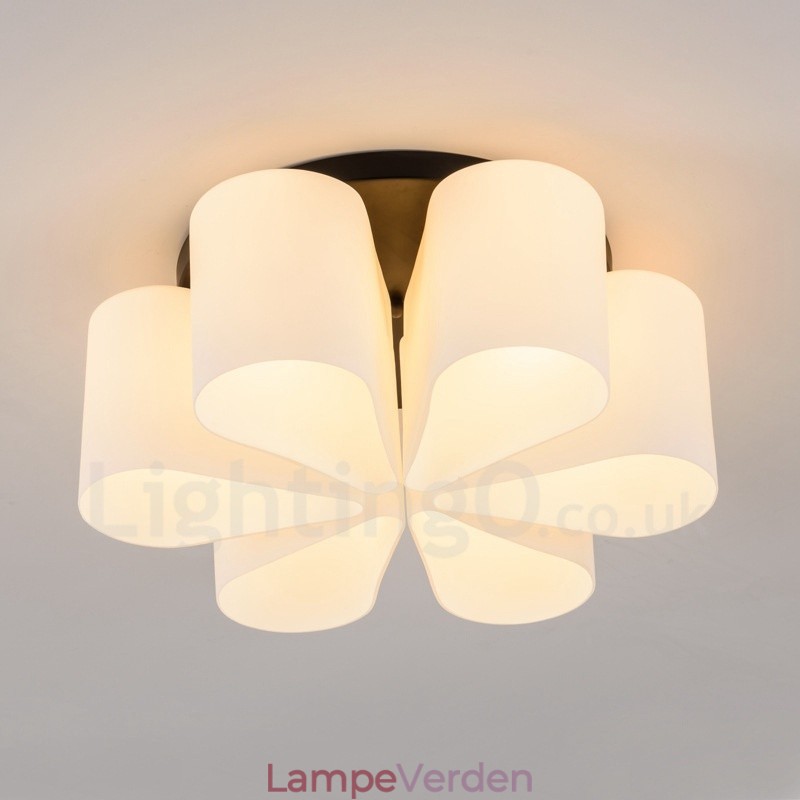 6 Light Rustic Lodge Integreret Flush Mount Light