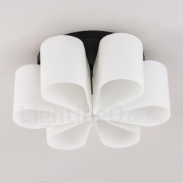 6 Light Rustic Lodge Integreret Flush Mount Light
