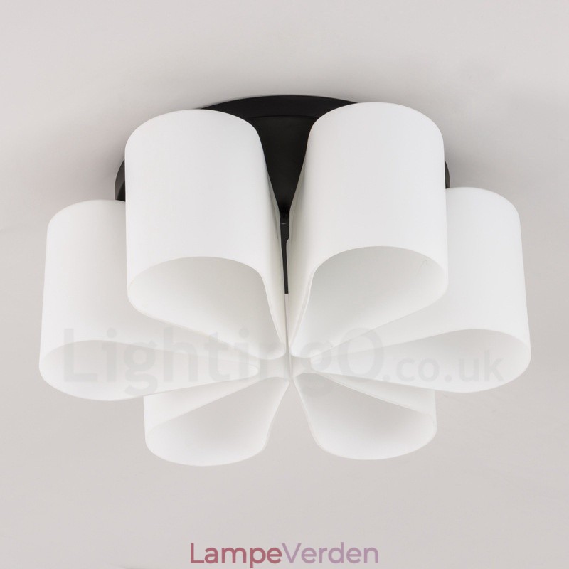 6 Light Rustic Lodge Integreret Flush Mount Light