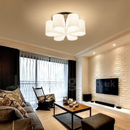 6 Light Rustic Lodge Integreret Flush Mount Light