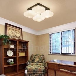 4 Light Rustic Lodge Integreret Flush Mount Light