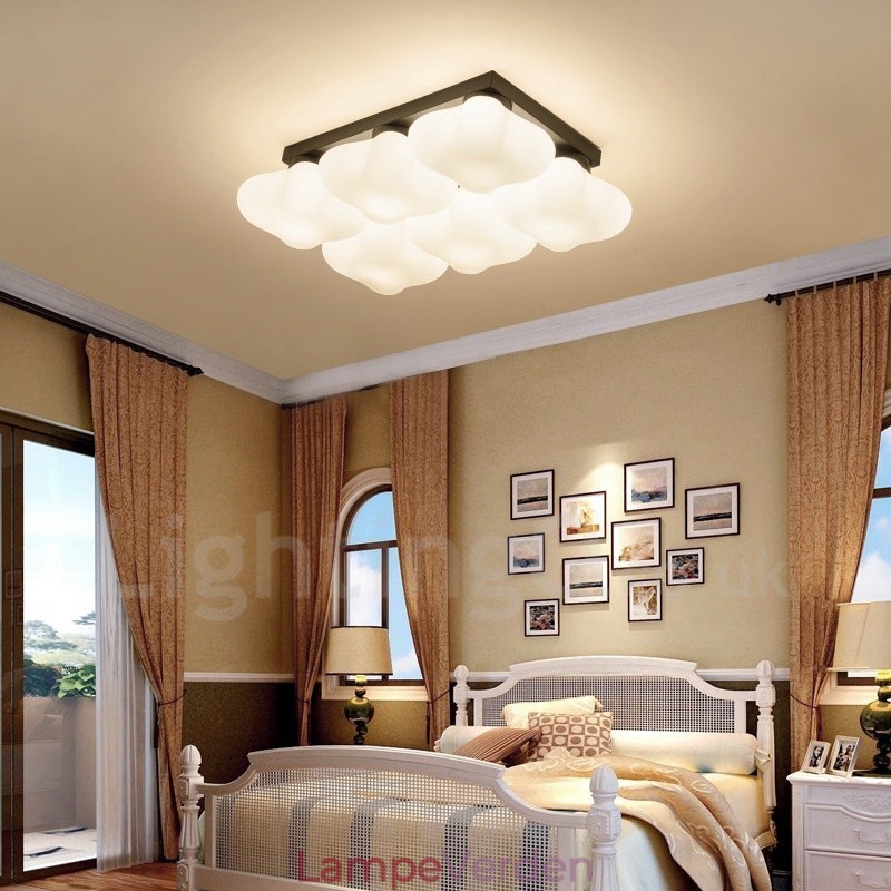 6 Light Rustic Lodge Integreret Flush Mount Light