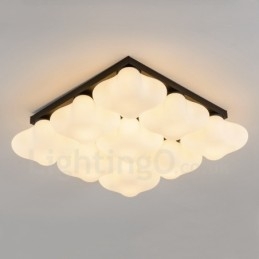 9 Light Rustic Lodge Integreret Flush Mount Light