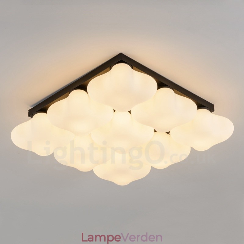 9 Light Rustic Lodge Integreret Flush Mount Light