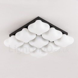 9 Light Rustic Lodge Integreret Flush Mount Light