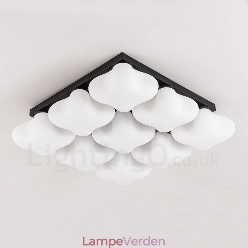 9 Light Rustic Lodge Integreret Flush Mount Light