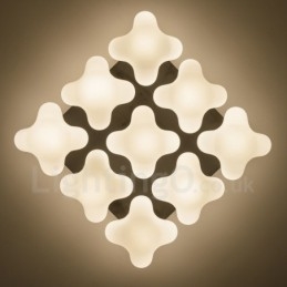 9 Light Rustic Lodge Integreret Flush Mount Light