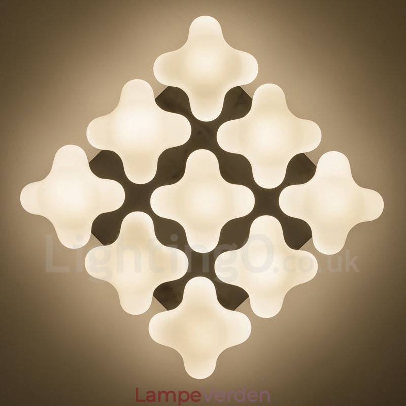 9 Light Rustic Lodge Integreret Flush Mount Light