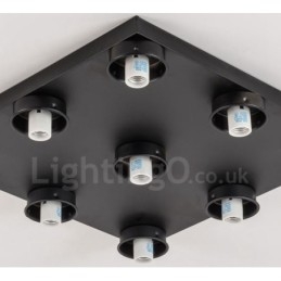 9 Light Rustic Lodge Integreret Flush Mount Light