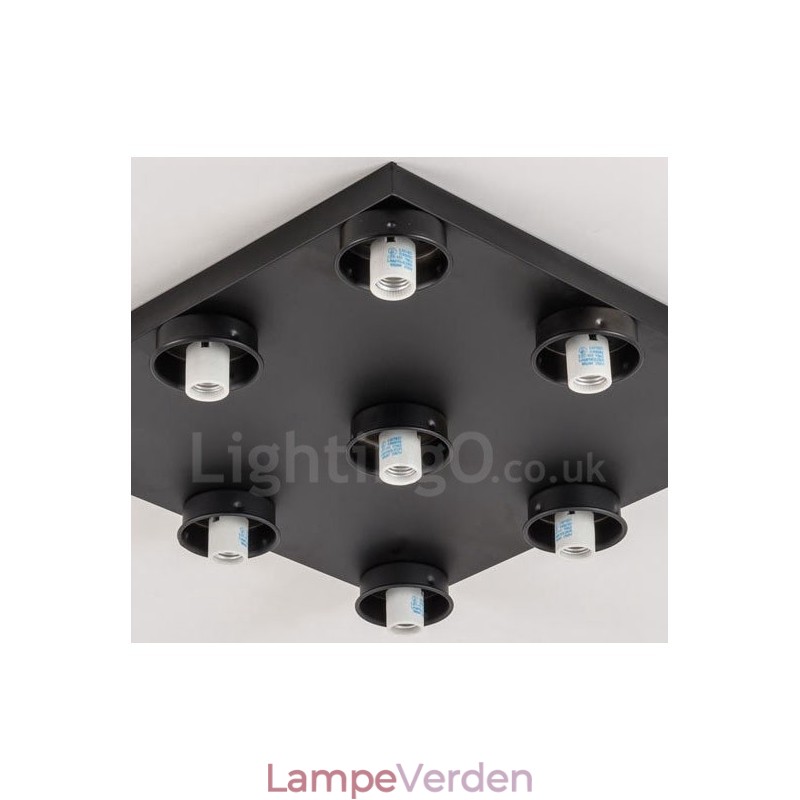 9 Light Rustic Lodge Integreret Flush Mount Light