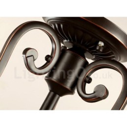 Single Light Rustic Lodge Integreret Metal Flush Mount Light