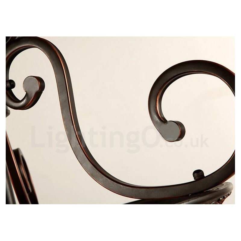 Single Light Rustic Lodge Integreret Metal Flush Mount Light