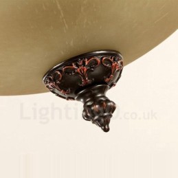 Single Light Rustic Lodge Integreret Metal Flush Mount Light