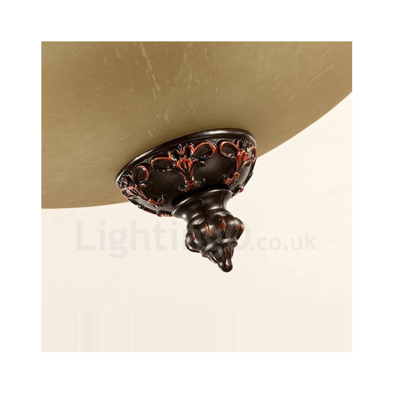 Single Light Rustic Lodge Integreret Metal Flush Mount Light