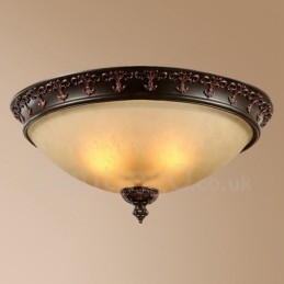 Single Light Rustic Lodge Integreret Metal Flush Mount Light