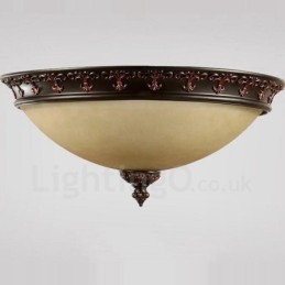 Single Light Rustic Lodge Integreret Metal Flush Mount Light