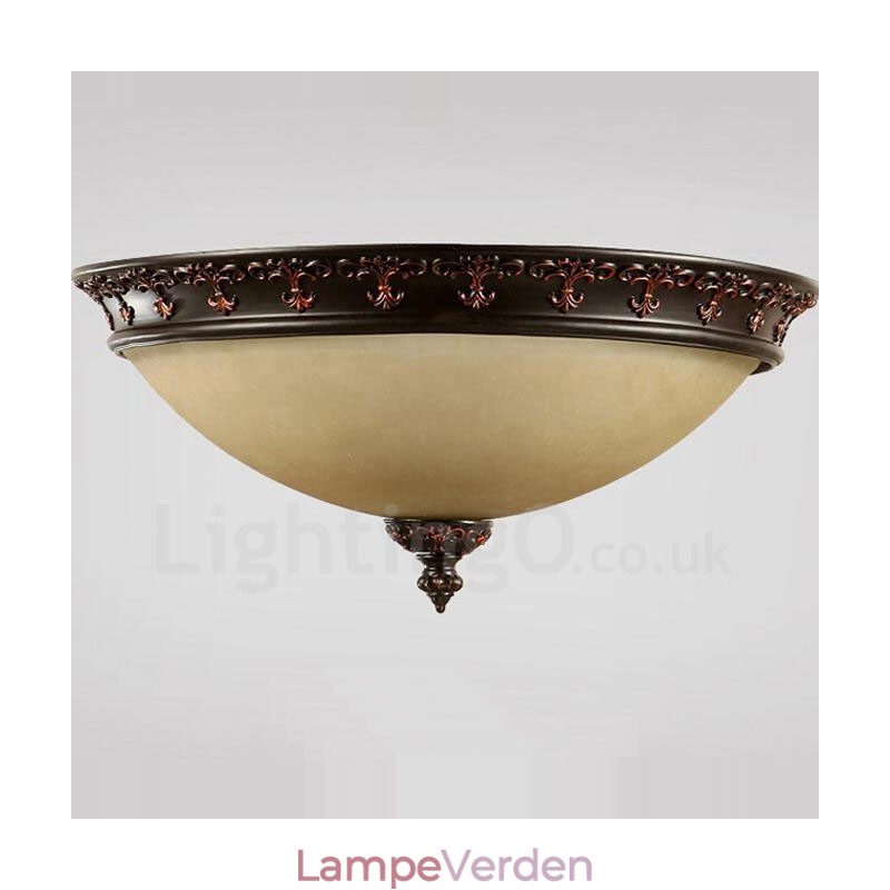 Single Light Rustic Lodge Integreret Metal Flush Mount Light