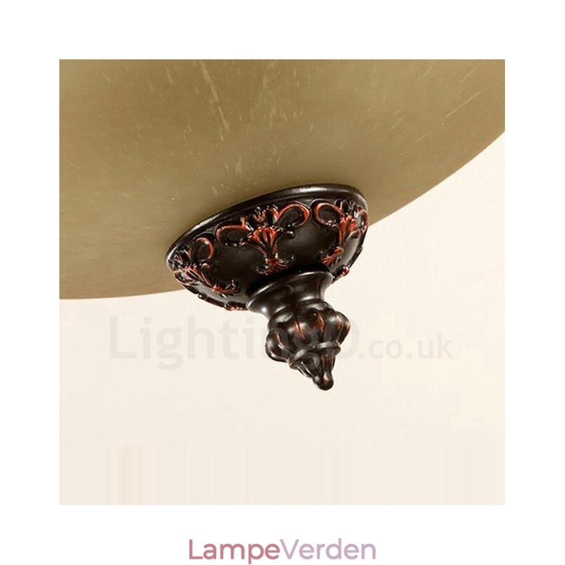 Single Light Rustic Lodge Integreret Metal Flush Mount Light