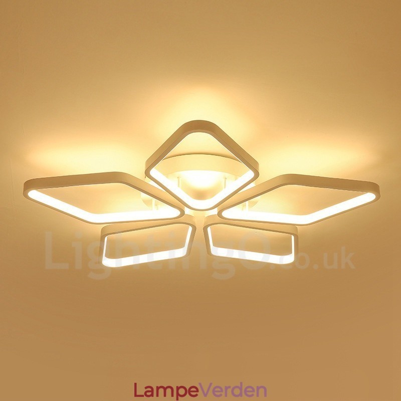 5 Lys Moderne Moderne Integreret Metal Flush Mount Light