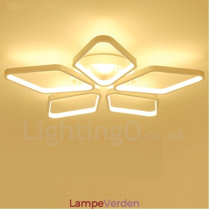 5 Lys Moderne Moderne Integreret Metal Flush Mount Light