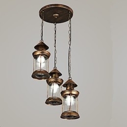 Rustik Lodge Vintage Retro Mini Style Metal Pendel Light