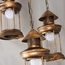 Rustik Lodge Vintage Retro Mini Style Metal Pendel Light