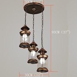 Rustik Lodge Vintage Retro Mini Style Metal Pendel Light