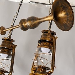 Rustik Lodge Vintage Retro Mini Style Metal Pendel Light