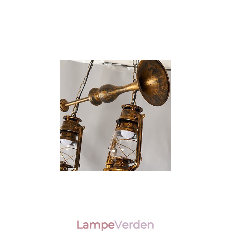 Rustik Lodge Vintage Retro Mini Style Metal Pendel Light