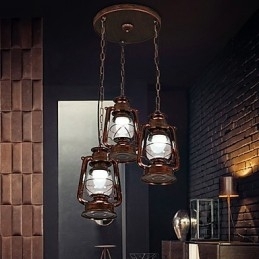 Rustik Lodge Vintage Retro Mini Style Metal Pendel Light
