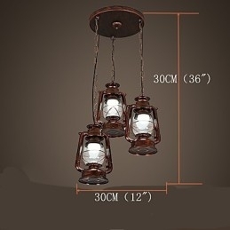 Rustik Lodge Vintage Retro Mini Style Metal Pendel Light