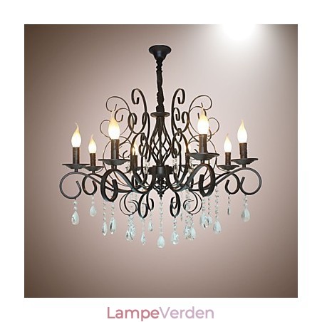 8 Leder af europæisk stil Crystal Lamp Metal Lysekrone Belysning 8 Leder af europæisk stil Crystal Lamp Metal Lysekrone Belysning