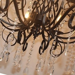 8 Leder af europæisk stil Crystal Lamp Metal Lysekrone Belysning