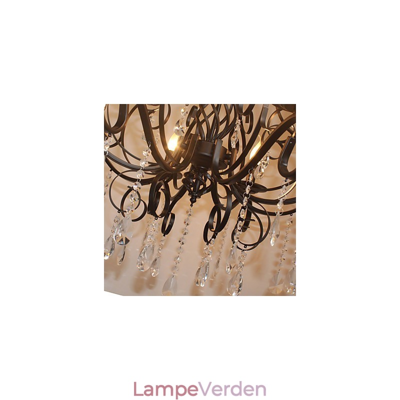 8 Leder af europæisk stil Crystal Lamp Metal Lysekrone Belysning