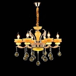 Traditionel klassisk zinklegeringsfunktion til Crystal Mini Style Metal 6 Bulbs lysekrone