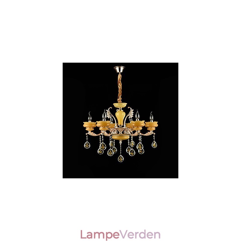 Traditionel klassisk zinklegeringsfunktion til Crystal Mini Style Metal 6 Bulbs lysekrone