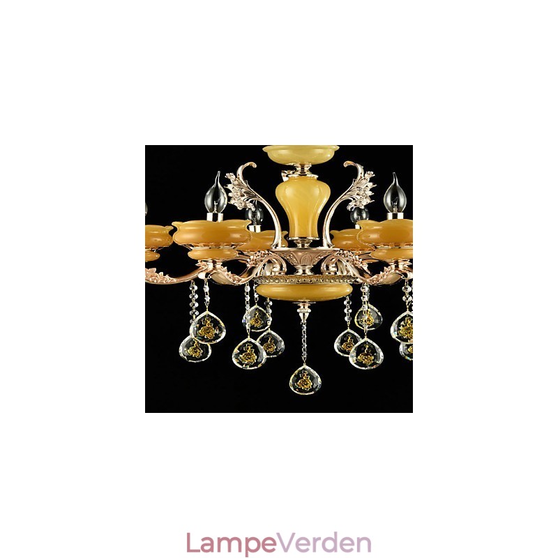 Traditionel klassisk zinklegeringsfunktion til Crystal Mini Style Metal 6 Bulbs lysekrone