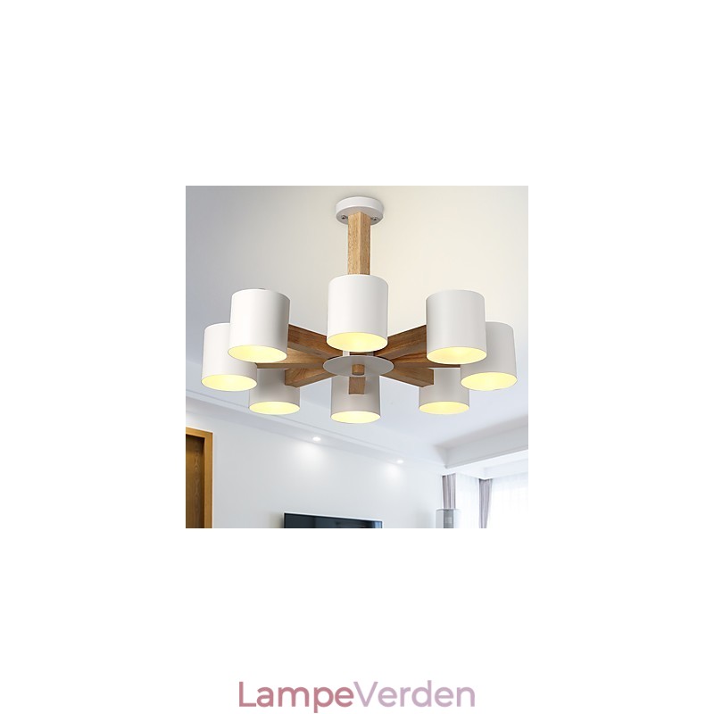 8 lys lysekrone Moderne Moderne Traditionel Klassisk Vintage Country Wood Feature til træ