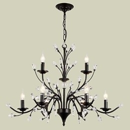 9 lys krystal lysekrone moderne moderne traditionel klassisk vintage retro land maleri funktion